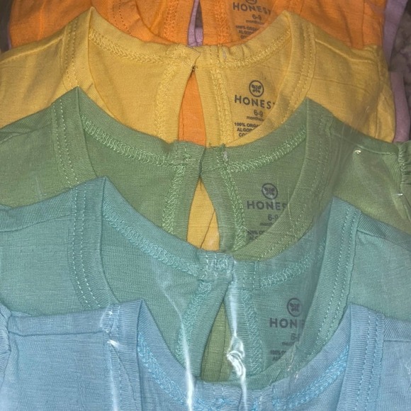 Honest Baby Girls' 10pk Rainbow Organic Cotton Puff Sleeve T-Shirts NWT 6-9 m - Picture 6 of 6